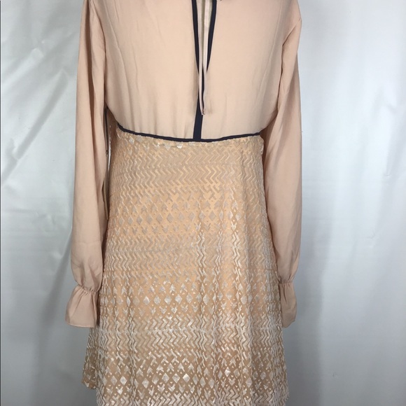 Penelope rose nude tent long sleeve dress - Picture 2 of 8